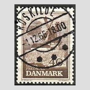 FRIM�RKER DANMARK | 1965 - AFA 440 - Fredning - 40 �re brun - Pragt Stemplet