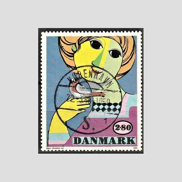 FRIMRKER DANMARK | 1986 - AFA 849 - Bjrn Wiinblad - 2,80 Kr. flerfarvet - Pragt Stemplet