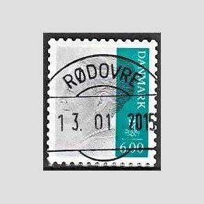 FRIMRKER DANMARK | 2011 - AFA 1642E - Dronning Margrethe II - 6,00 Kr. gr/blgrn - Pragt Stemplet