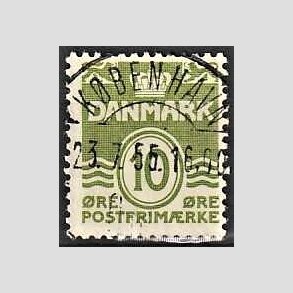 FRIM�RKER DANMARK | 1950 - AFA 318 - B�lgelinie 10 �re gr�n - Lux Stemplet