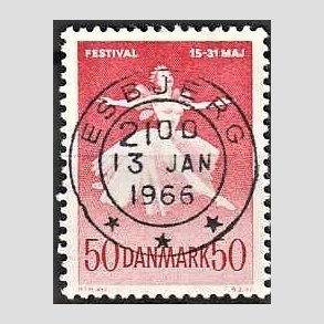 FRIM�RKER DANMARK | 1965 - AFA 438 - Ballet og musikfestival - 50 �re r�d - Pragt Stemplet Esbjerg