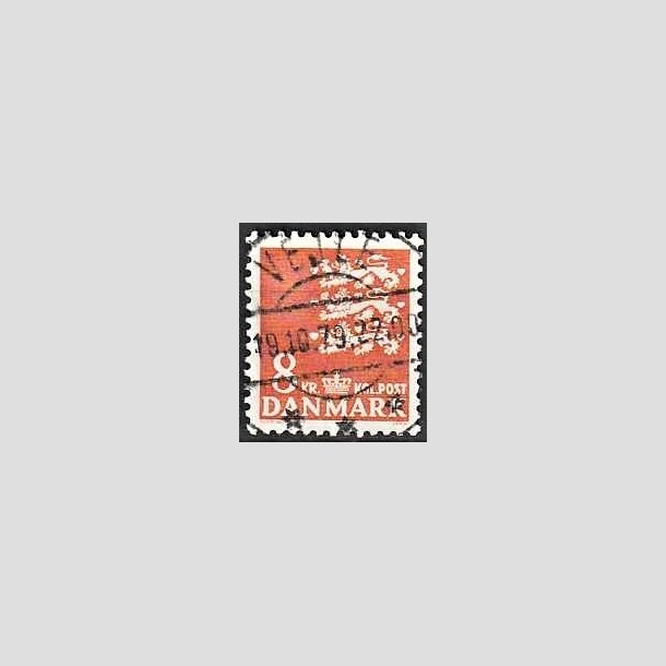 FRIMRKER DANMARK | 1979 - AFA 681 - Rigsvben 8 Kr. orange - Pragt Stemplet