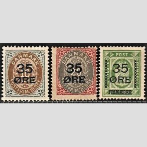FRIMRKER DANMARK | 1912  - AFA 60,61,62 - 35 res Provisorier i komplet st - Ubrugt