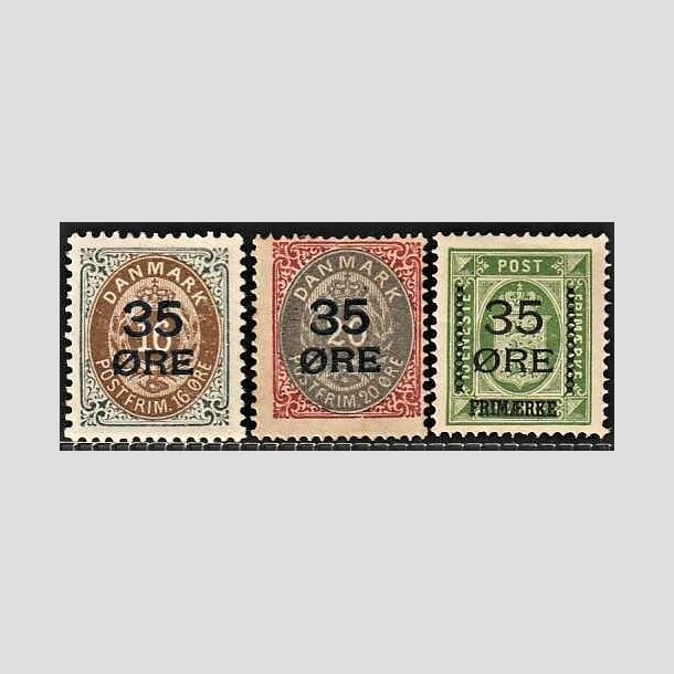 FRIMRKER DANMARK | 1912  - AFA 60,61,62 - 35 res Provisorier i komplet st - Ubrugt