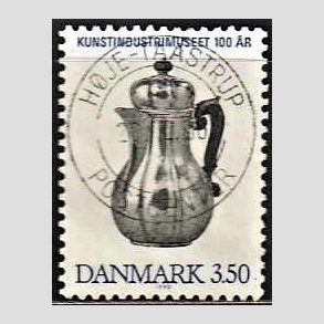 FRIMRKER DANMARK | 1990 - AFA 960 - Kunstindustrimuseet 100 r - 3,50 Kr. bl/sort - Pragt Stemplet