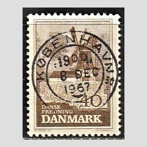 FRIM�RKER DANMARK | 1965 - AFA 440 - Fredning - 40 �re brun - Pragt Stemplet