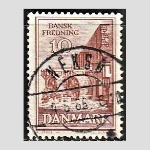 FRIM�RKER DANMARK | 1962 - AFA 407 - Fredningsserie - 10 �re r�dbrun - Pragt Stemplet Neks�