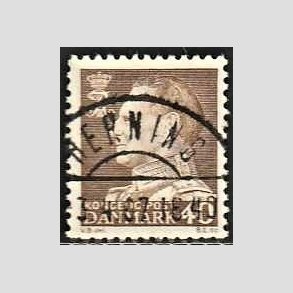 FRIMRKER DANMARK | 1965 - AFA 431 - Fr. IX 40 re brun - Pragt Stemplet