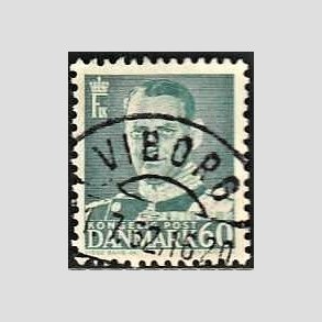 FRIMRKER DANMARK | 1948-50 - AFA 313 - Fr. IX 60 re blgrn - Lux Stemplet Viborg