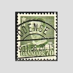 FRIMRKER DANMARK | 1950 - AFA 324 - Fr. IX 70 re mrkgrn - Lux Stemplet Odense