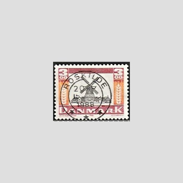 FRIMRKER DANMARK | 1988 - AFA 919 - Gamle mller - 3,00 Kr. rd/orange/sort - Pragt Stemplet