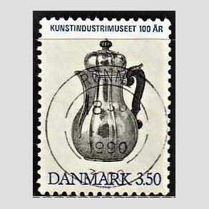 FRIMRKER DANMARK | 1990 - AFA 960 - Kunstindustrimuseet 100 r - 3,50 Kr. bl/sort - Pragt Stemplet