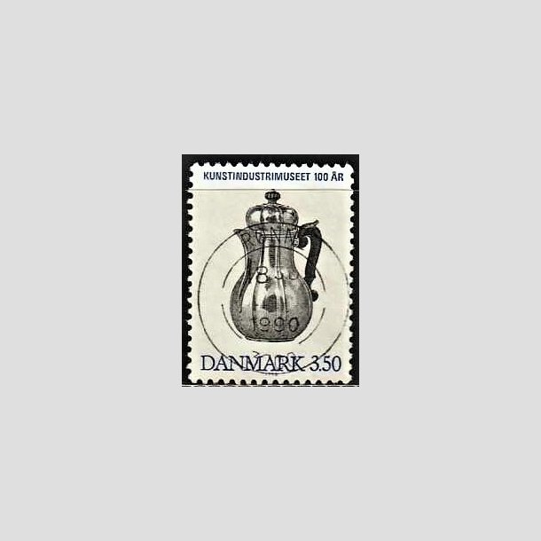 FRIMRKER DANMARK | 1990 - AFA 960 - Kunstindustrimuseet 100 r - 3,50 Kr. bl/sort - Pragt Stemplet