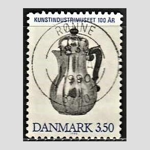 FRIMRKER DANMARK | 1990 - AFA 960 - Kunstindustrimuseet 100 r - 3,50 Kr. bl/sort - Pragt Stemplet