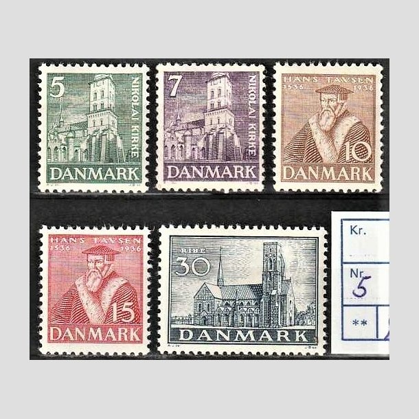 FRIMRKER DANMARK | 1936 -  AFA 229-233 - Reformationen i komplet st - Postfrisk