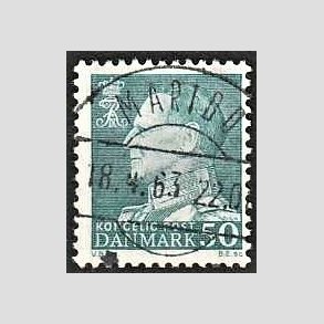 FRIMRKER DANMARK | 1961-62 - AFA 397 - Fr. IX 50 re blgrn - Pragt Stemplet