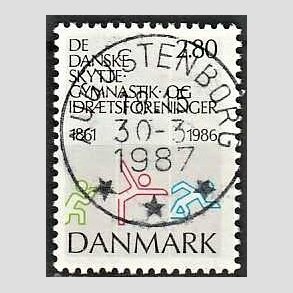 FRIM�RKER DANMARK | 1986 - AFA 862 - Dansk Skytte og Gymnastik - 2,80 Kr. flerfarvet - Pragt Stemplet Augustenborg