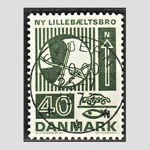 FRIM�RKER DANMARK | 1972 - AFA 534 - Trafiktekniske anl�g - 40 �re gr�n - Pragt Stemplet Skjern