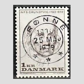 FRIM�RKER DANMARK | 1972 - AFA 524 - N. F. S. Grundtvig - 1 Kr. lysbrun - Lux Stemplet
