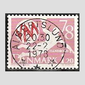 FRIM�RKER DANMARK | 1978 - AFA 651 - WM i h�ndbold - 1,20 Kr. r�d - Pragt Stemplet