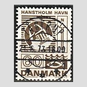 FRIM�RKER DANMARK | 1972 - AFA 535 - Trafiktekniske anl�g - 60 �re brun - Pragt Stemplet