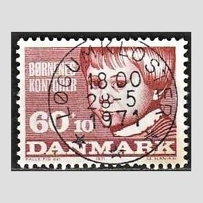 FRIMRKER DANMARK | 1971 - AFA 512 - Brnenes kontor - 60 + 10 re brunrd - Pragt Stemplet Lgumkloster