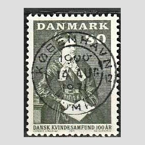 FRIM�RKER DANMARK | 1971 - AFA 509 - Dansk Kvindesamfund 100 �r - 80 �re gr�gr�n - Pragt Stemplet K�benhavn