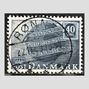 FRIM�RKER DANMARK | 1949 - AFA 316 - Verdenspostforeningen 75 �r - 40 �re bl� - Lux Stemplet