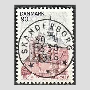 FRIM�RKER DANMARK | 1975 - AFA 598 - S�nderjylland - 90 �re r�d/brun/m�rkbl� - Pragt Stemplet Skanderborg