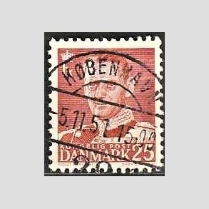 FRIMRKER DANMARK | 1950 - AFA 321 - Fr. IX 25 re rd - Lux Stemplet