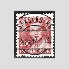 FRIMRKER DANMARK | 1982 - AFA 751 - Dronning Margrethe - 2,00 Kr. rd - Pragt Stemplet