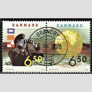 FRIM�RKER DANMARK | 1998 - AFA 1181,1182 - 28 maj S�fart - 6,50 + 6,50 Kr. par flerfarvet - Lux Stemplet