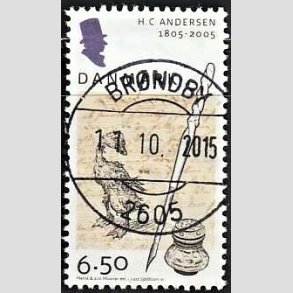 FRIM�RKER DANMARK | 2005 - AFA 1424 - H.C. Andersen - 6,50 Kr. Pen og bl�k - Pragt Stemplet