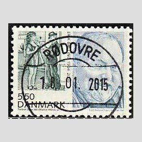 FRIM�RKER DANMARK | 2008 - AFA 1551 - Store danskere 2. - 5,50 Kr. Erik Balling - Pragt Stemplet