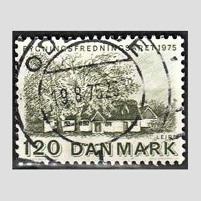 FRIM�RKER DANMARK | 1975 - AFA 592 - Bygningsfredning - 120 �re gr�n - Pragt Stemplet