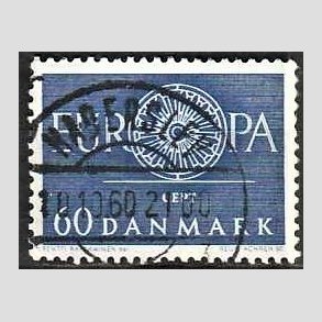 FRIM�RKER DANMARK | 1960 - AFA 389 - CEPT EU Post & Tele - 60 �re bl� - Lux Stemplet