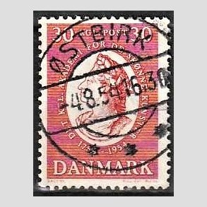 FRIM�RKER DANMARK | 1954 - AFA 357 - Kunstakademiet 200 �r - 30 �re r�d - Pragt Stemplet �stbirk
