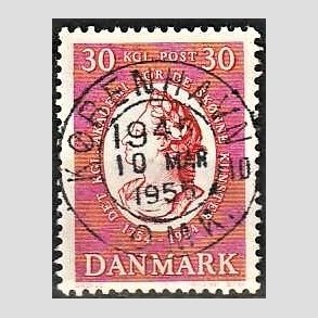 FRIMRKER DANMARK | 1954 - AFA 357 - Kunstakademiet 200 r - 30 re rd - Pragt Stemplet