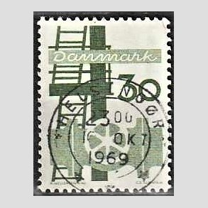 FRIM�RKER DANMARK | 1968 - AFA 473 - Danmarks industri - 30 �re gr�n - Pragt Stemplet