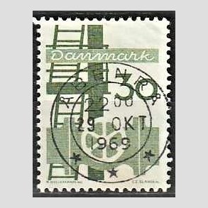 FRIM�RKER DANMARK | 1968 - AFA 473 - Danmarks industri - 30 �re gr�n - Pragt Stemplet