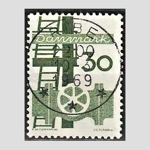 FRIM�RKER DANMARK | 1968 - AFA 473 - Danmarks industri - 30 �re gr�n - Pragt Stemplet Ribe