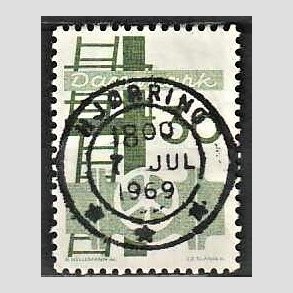 FRIM�RKER DANMARK | 1968 - AFA 473 - Danmarks industri - 30 �re gr�n - Pragt Stemplet Hj�rring