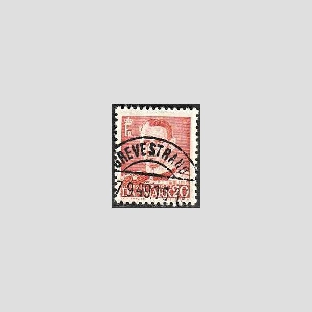 FRIMRKER DANMARK | 1948-50 - AFA 307 - Fr. IX 20 re rd - Pragt Stemplet Greve Strand