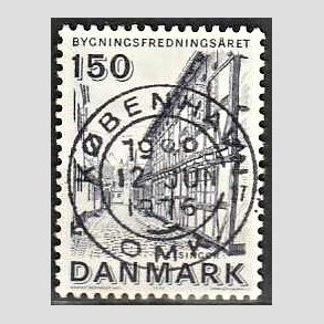 FRIM�RKER DANMARK | 1975 - AFA 593 - Bygningsfredning - 150 �re bl�gr� - Pragt Stemplet