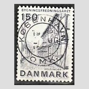 FRIM�RKER DANMARK | 1975 - AFA 593 - Bygningsfredning - 150 �re bl�gr� - Pragt Stemplet