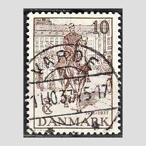 FRIM�RKER DANMARK | 1937 - AFA 240 - Chr. X 25 �re jubil�um 10 �re brun - Lux Stemplet Varde