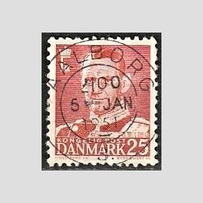 FRIMRKER DANMARK | 1950 - AFA 321 - Fr. IX 25 re rd - Lux Stemplet Aalborg