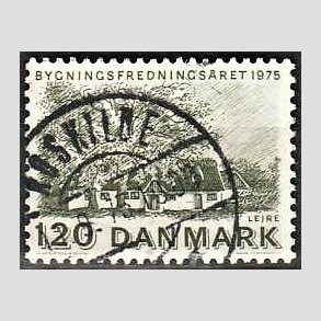 FRIM�RKER DANMARK | 1975 - AFA 592 - Bygningsfredning - 120 �re gr�n - Pragt Stemplet Roskilde