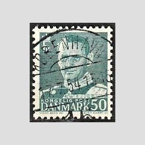 FRIMRKER DANMARK | 1952-53 - AFA 338 - Fr. IX 50 re blgrn - Lux Stemplet