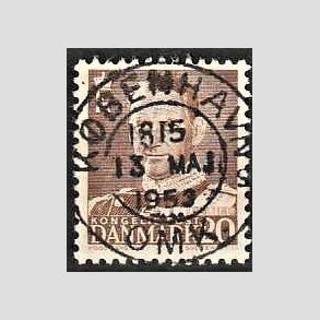 FRIMRKER DANMARK | 1950 - AFA 320 - Fr. IX 20 re brun - Lux Stemplet Kbenhavn